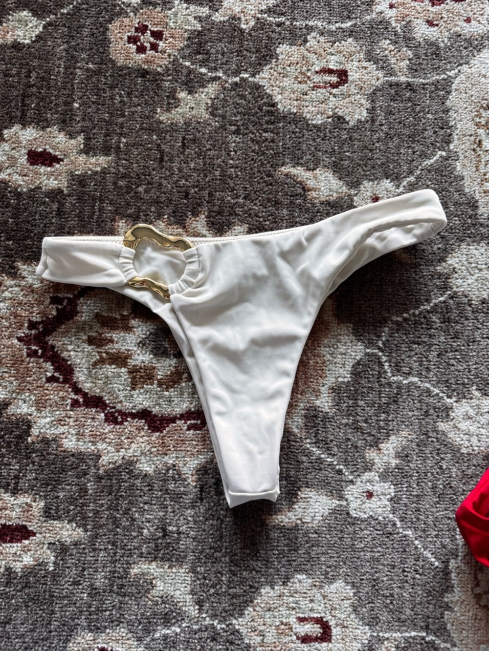 White Gold-Ring Cheeky Bikini Bottom